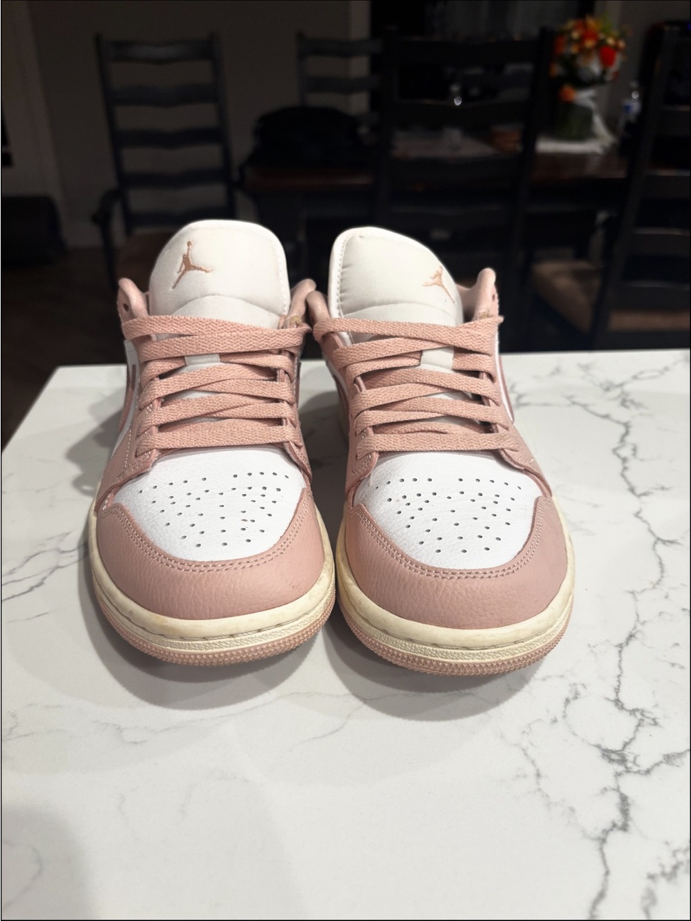 Jordan Low Top Sneakers in Pink & White